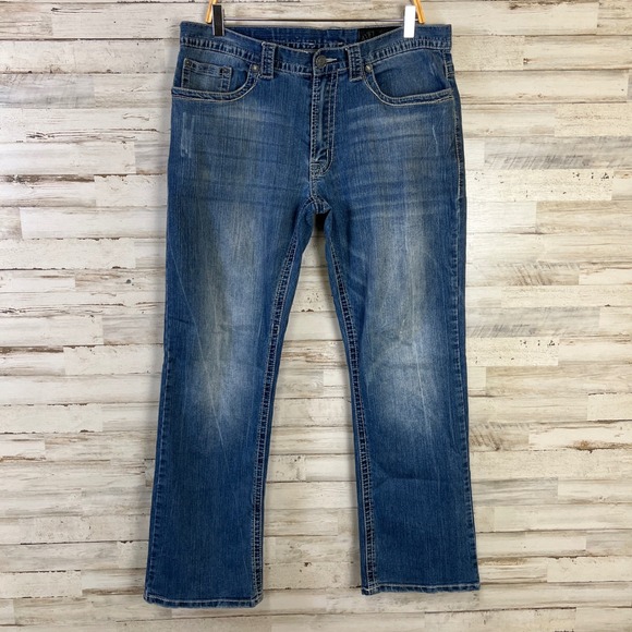 Axel Brand Other - Axel Brand Jeans Mens 38x32 Blue Denim Straight Leg Medium Wash Contrast Stitch